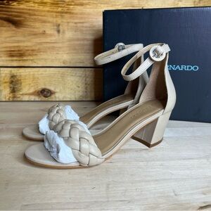 Bernardo Bethany Leather Braided Ankle Sandal